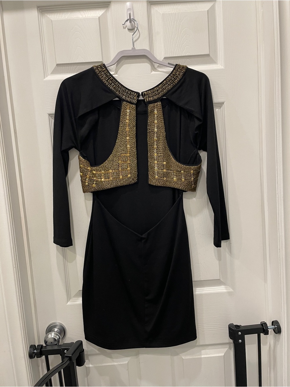 ASOS beaded black bodycon dress
